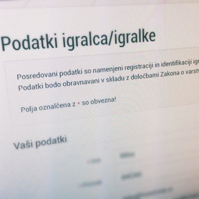 Obvestilo o urejanju podatkov igralca