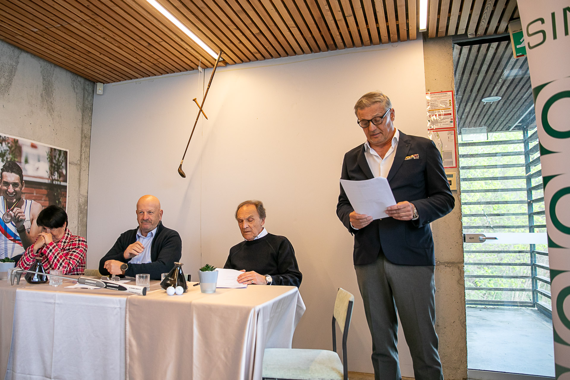 Željko Čurić in Jani Klemenčič na skupščini GK Bled